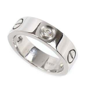 CARTIER Authentic 18k Silver Diamond Love Ring